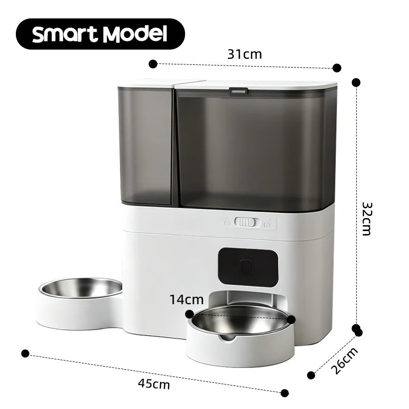 Smart Automatic Pet Feeder with Camera & Wi-Fi App – 5L Food Dispenser & 3L Water Fountain for Dogs & Cats
