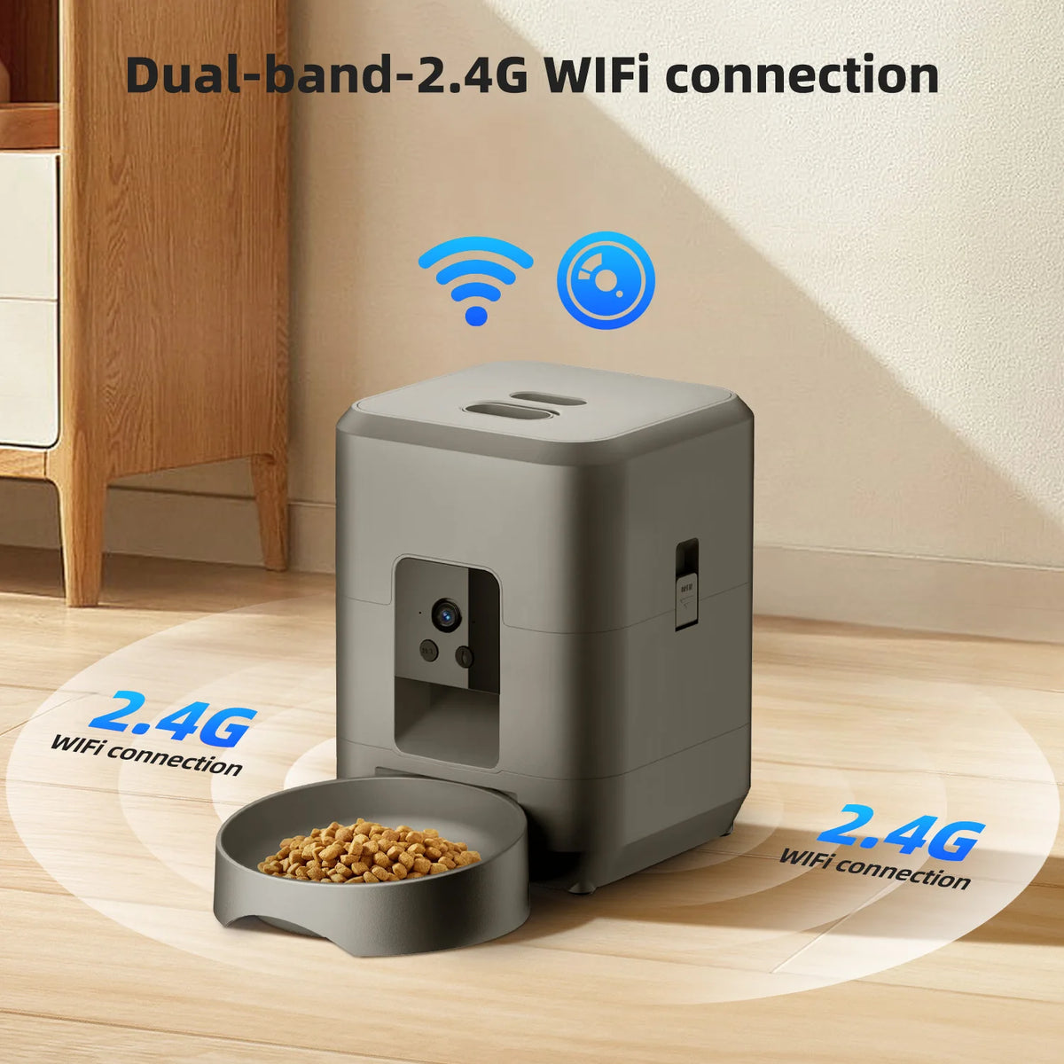 2L Smart WiFi Pet Feeder with Camera for Cats & Dogs