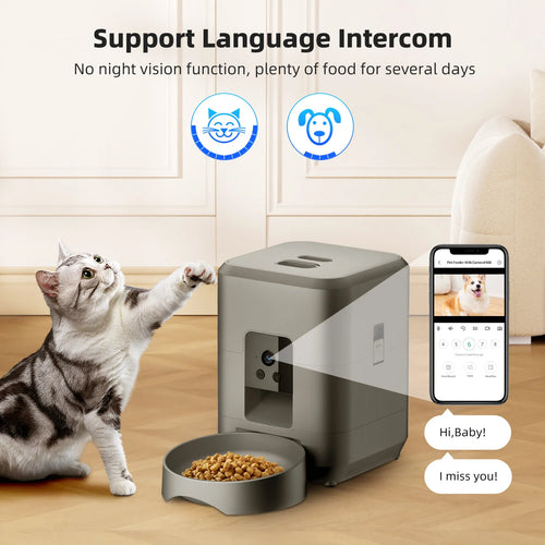 2L Smart WiFi Pet Feeder with Camera for Cats & Dogs