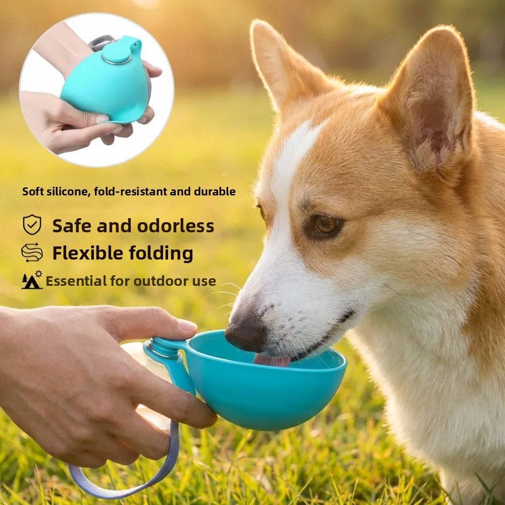 2-in-1 Portable Dog Water Bottle – Leak-Proof Stainless Steel