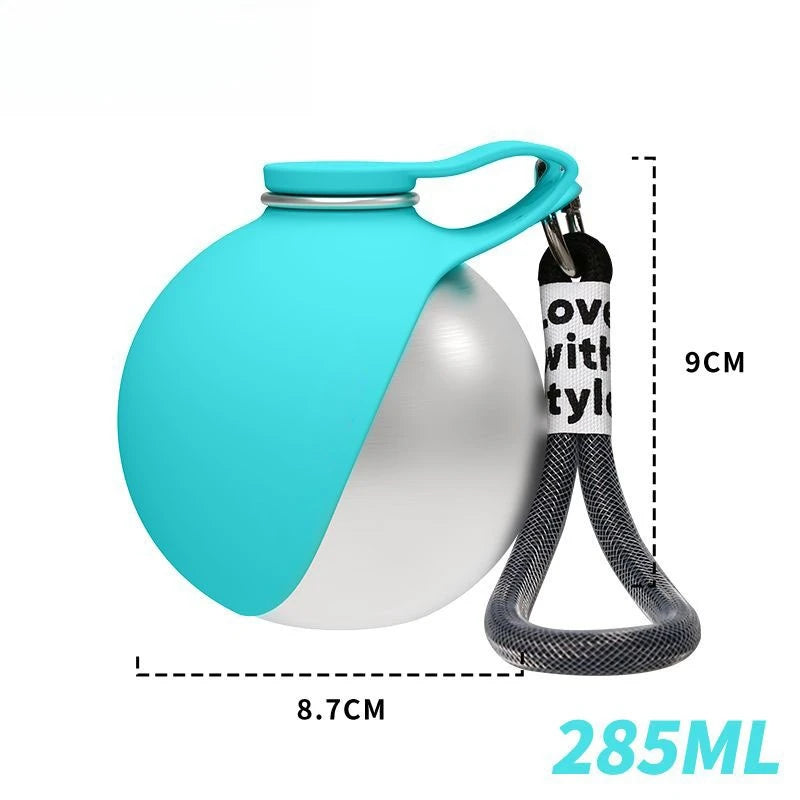 2-in-1 Portable Dog Water Bottle – Leak-Proof Stainless Steel