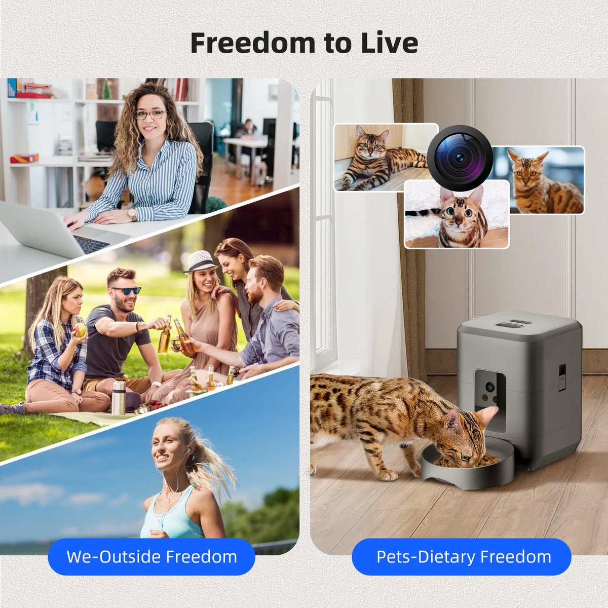 2L Smart WiFi Pet Feeder with Camera for Cats & Dogs